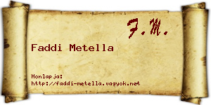 Faddi Metella névjegykártya